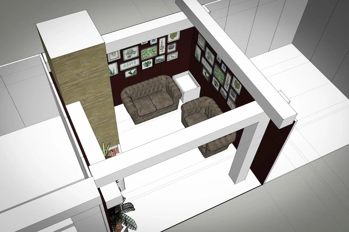 Render 3D studio volumi stand